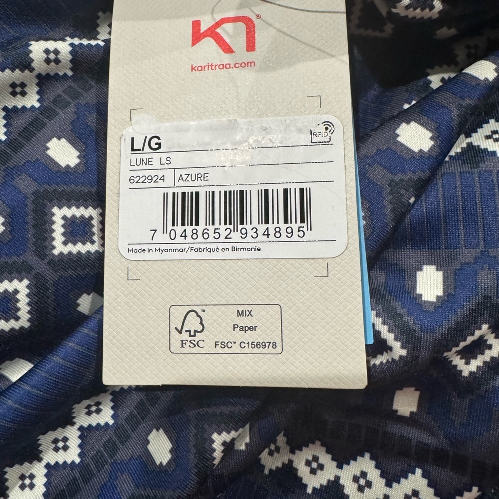 Navy and White Patterned Women's Top - Picture 8 of 12